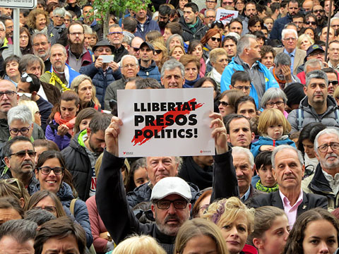 Pancarta a la concentració