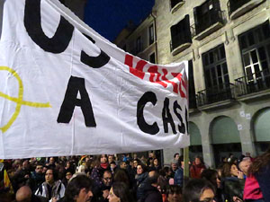 Jornada de vaga general 8N. Concentració a la plaça del Vi