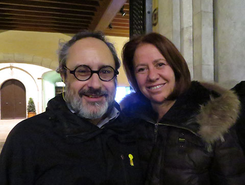 Antoni Ba&ntilde;os i l'alcaldessa de Girona, Marta Madrenas