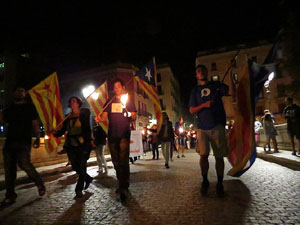 Diada Nacional 2017. XI Marxa de Torxes de Girona pels carrers del Barri Vell de Girona