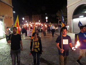 Diada Nacional 2017. XI Marxa de Torxes de Girona pels carrers del Barri Vell de Girona