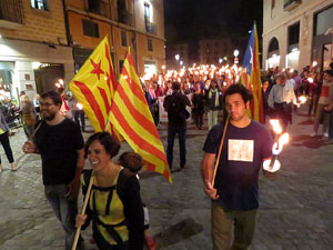 Diada Nacional 2017. XI Marxa de Torxes de Girona pels carrers del Barri Vell de Girona