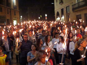 Diada Nacional 2017. XI Marxa de Torxes de Girona pels carrers del Barri Vell de Girona