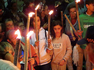 Diada Nacional 2017. XI Marxa de Torxes de Girona pels carrers del Barri Vell de Girona