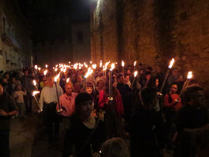 Diada Nacional 2017. XI Marxa de Torxes de Girona pels carrers del Barri Vell de Girona