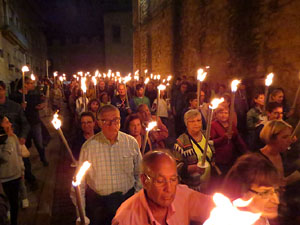 Diada Nacional 2017. XI Marxa de Torxes de Girona pels carrers del Barri Vell de Girona