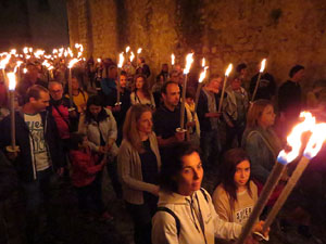 Diada Nacional 2017. XI Marxa de Torxes de Girona pels carrers del Barri Vell de Girona