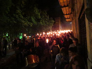 Diada Nacional 2017. XI Marxa de Torxes de Girona pels carrers del Barri Vell de Girona