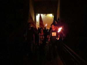 Diada Nacional 2017. XI Marxa de Torxes de Girona pels carrers del Barri Vell de Girona