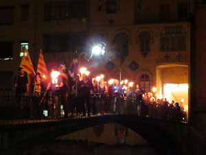 Diada Nacional 2017. XI Marxa de Torxes de Girona pels carrers del Barri Vell de Girona