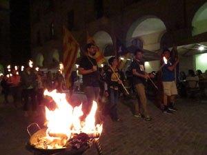 Diada Nacional 2017. XI Marxa de Torxes de Girona pels carrers del Barri Vell de Girona