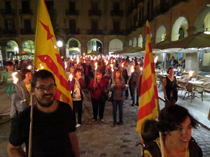 Diada Nacional 2017. XI Marxa de Torxes de Girona pels carrers del Barri Vell de Girona