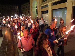 Diada Nacional 2017. XI Marxa de Torxes de Girona pels carrers del Barri Vell de Girona