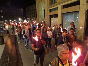 Diada Nacional 2017. XI Marxa de Torxes de Girona pels carrers del Barri Vell de Girona