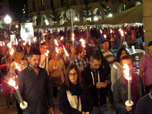Diada Nacional 2017. XI Marxa de Torxes de Girona pels carrers del Barri Vell de Girona
