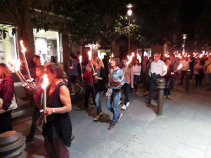 Diada Nacional 2017. XI Marxa de Torxes de Girona pels carrers del Barri Vell de Girona