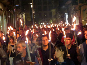 Diada Nacional 2017. XI Marxa de Torxes de Girona pels carrers del Barri Vell de Girona