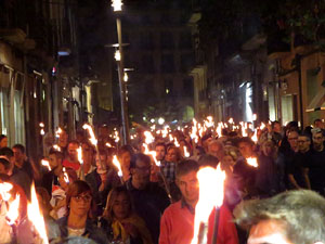 Diada Nacional 2017. XI Marxa de Torxes de Girona pels carrers del Barri Vell de Girona