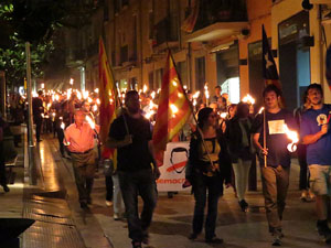 Diada Nacional 2017. XI Marxa de Torxes de Girona pels carrers del Barri Vell de Girona