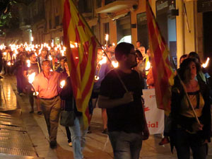 Diada Nacional 2017. XI Marxa de Torxes de Girona pels carrers del Barri Vell de Girona