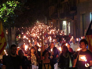 Diada Nacional 2017. XI Marxa de Torxes de Girona pels carrers del Barri Vell de Girona