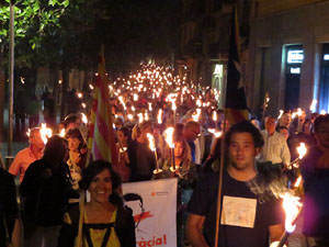Diada Nacional 2017. XI Marxa de Torxes de Girona pels carrers del Barri Vell de Girona