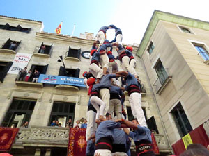 Fires 2017. La Diada Castellera a la plaça del Vi, amb els Marrecs de Salt, els Capgrossos de Mataró i els Minyons de Terrass