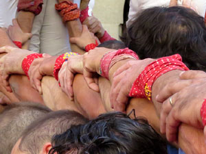 Fires 2017. La Diada Castellera a la plaça del Vi, amb els Marrecs de Salt, els Capgrossos de Mataró i els Minyons de Terrass