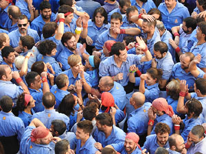Fires 2017. La Diada Castellera a la plaça del Vi, amb els Marrecs de Salt, els Capgrossos de Mataró i els Minyons de Terrass