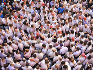 Fires 2017. La Diada Castellera a la plaça del Vi, amb els Marrecs de Salt, els Capgrossos de Mataró i els Minyons de Terrass