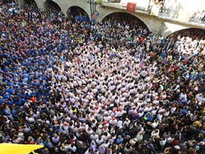 Fires 2017. La Diada Castellera a la plaça del Vi, amb els Marrecs de Salt, els Capgrossos de Mataró i els Minyons de Terrass