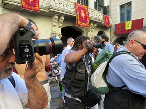 Fires 2017. La Diada Castellera a la plaça del Vi, amb els Marrecs de Salt, els Capgrossos de Mataró i els Minyons de Terrass