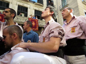 Fires 2017. La Diada Castellera a la plaça del Vi, amb els Marrecs de Salt, els Capgrossos de Mataró i els Minyons de Terrass