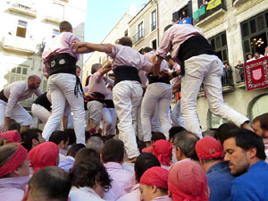 Fires 2017. La Diada Castellera a la plaça del Vi, amb els Marrecs de Salt, els Capgrossos de Mataró i els Minyons de Terrass