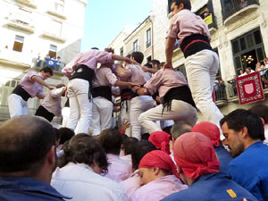 Fires 2017. La Diada Castellera a la plaça del Vi, amb els Marrecs de Salt, els Capgrossos de Mataró i els Minyons de Terrass