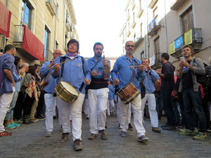Fires 2017. La Diada Castellera a la plaça del Vi, amb els Marrecs de Salt, els Capgrossos de Mataró i els Minyons de Terrass