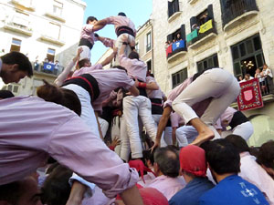 Fires 2017. La Diada Castellera a la plaça del Vi, amb els Marrecs de Salt, els Capgrossos de Mataró i els Minyons de Terrass