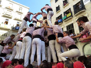 Fires 2017. La Diada Castellera a la plaça del Vi, amb els Marrecs de Salt, els Capgrossos de Mataró i els Minyons de Terrass