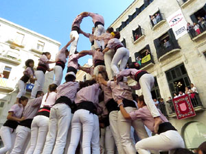 Fires 2017. La Diada Castellera a la plaça del Vi, amb els Marrecs de Salt, els Capgrossos de Mataró i els Minyons de Terrass
