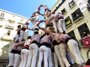 Fires 2017. La Diada Castellera a la plaça del Vi, amb els Marrecs de Salt, els Capgrossos de Mataró i els Minyons de Terrass