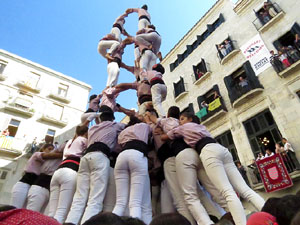 Fires 2017. La Diada Castellera a la plaça del Vi, amb els Marrecs de Salt, els Capgrossos de Mataró i els Minyons de Terrass