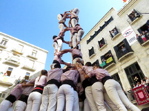 Fires 2017. La Diada Castellera a la plaça del Vi, amb els Marrecs de Salt, els Capgrossos de Mataró i els Minyons de Terrass