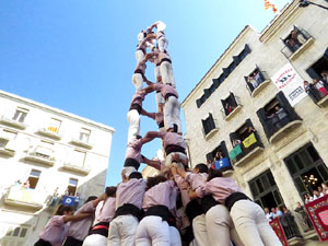 Fires 2017. La Diada Castellera a la plaça del Vi, amb els Marrecs de Salt, els Capgrossos de Mataró i els Minyons de Terrass