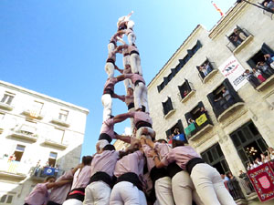 Fires 2017. La Diada Castellera a la plaça del Vi, amb els Marrecs de Salt, els Capgrossos de Mataró i els Minyons de Terrass