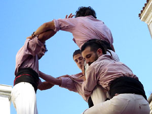 Fires 2017. La Diada Castellera a la plaça del Vi, amb els Marrecs de Salt, els Capgrossos de Mataró i els Minyons de Terrass