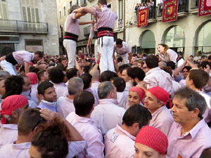 Fires 2017. La Diada Castellera a la plaça del Vi, amb els Marrecs de Salt, els Capgrossos de Mataró i els Minyons de Terrass