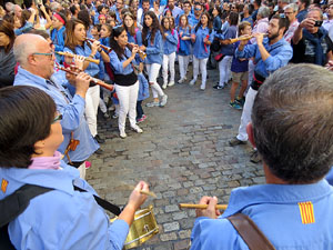 Fires 2017. La Diada Castellera a la plaça del Vi, amb els Marrecs de Salt, els Capgrossos de Mataró i els Minyons de Terrass