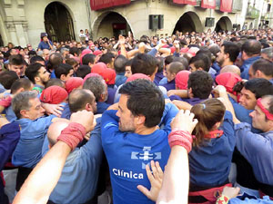 Fires 2017. La Diada Castellera a la plaça del Vi, amb els Marrecs de Salt, els Capgrossos de Mataró i els Minyons de Terrass