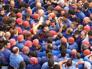 Fires 2017. La Diada Castellera a la plaça del Vi, amb els Marrecs de Salt, els Capgrossos de Mataró i els Minyons de Terrass