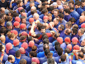 Fires 2017. La Diada Castellera a la plaça del Vi, amb els Marrecs de Salt, els Capgrossos de Mataró i els Minyons de Terrass